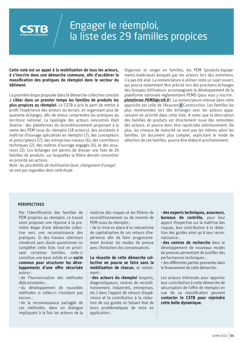 Image d'appercu de la ressource "Engager le réemploi : la liste des 29 familles proprices" qui est de type Référentiels